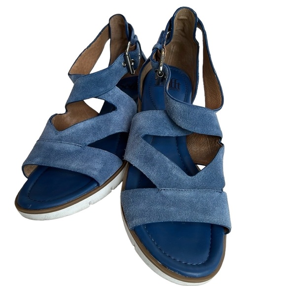 Sofft Mirabelle Blue Suede Sandal with Side Buckle Size 8.5 - Picture 2 of 14